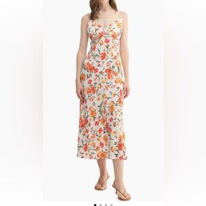 Lush Floral Midi Dress - Multicolor
